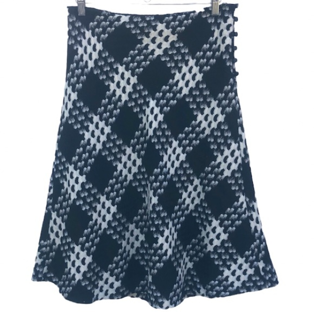 Y2K Express lambswool check flared midi skirt 9/10